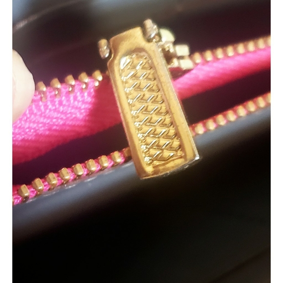 Rebecca Minkoff Pink Leather Wallet Zip Goldtone Rivets Studded Coin Purse Cute - Picture 15 of 15
